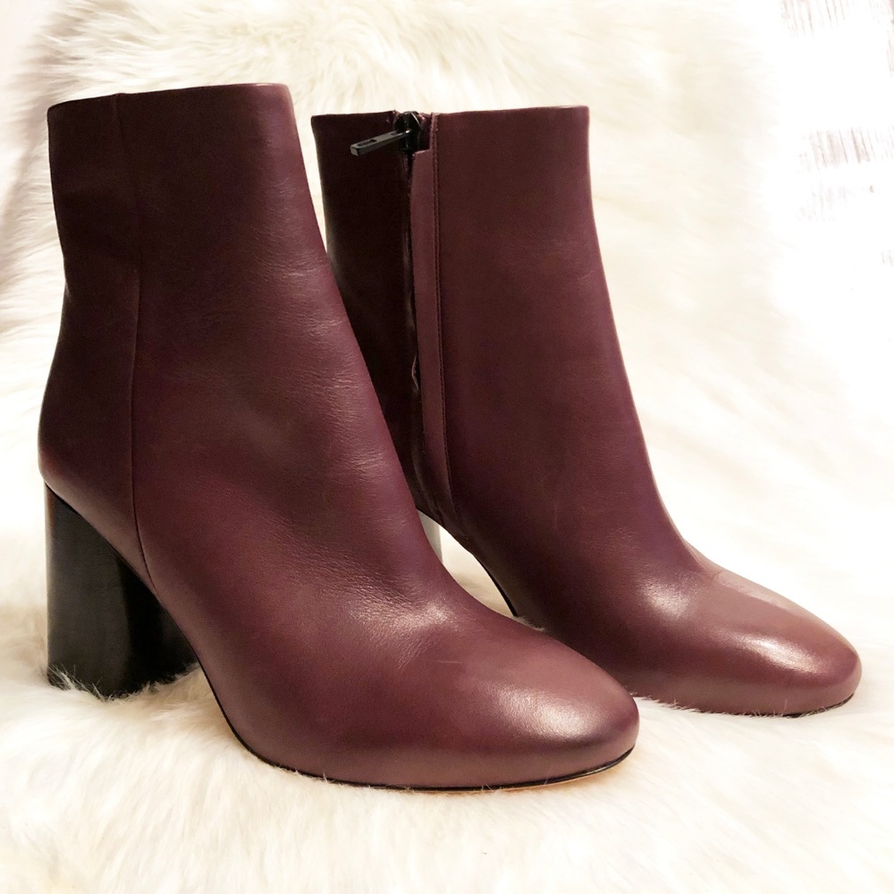 NEW Vince Ridley Wooden Heel Leather Ankle Boots - Picture 7 of 8